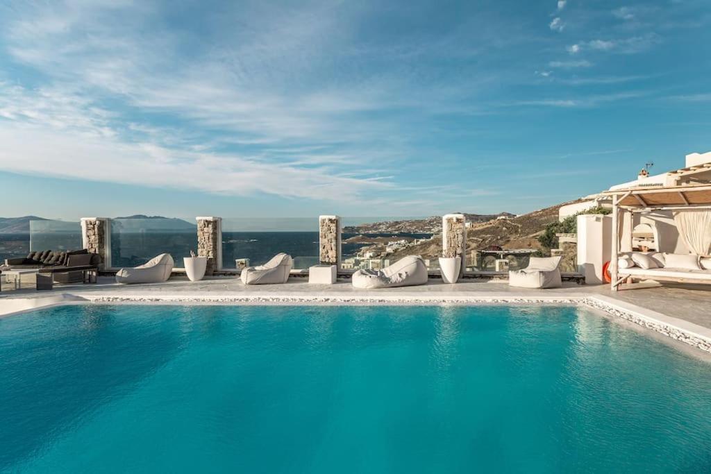 Mykonos Sea View Luxury Villa By Calypso Sunset Villas Mykonos Town Luaran gambar