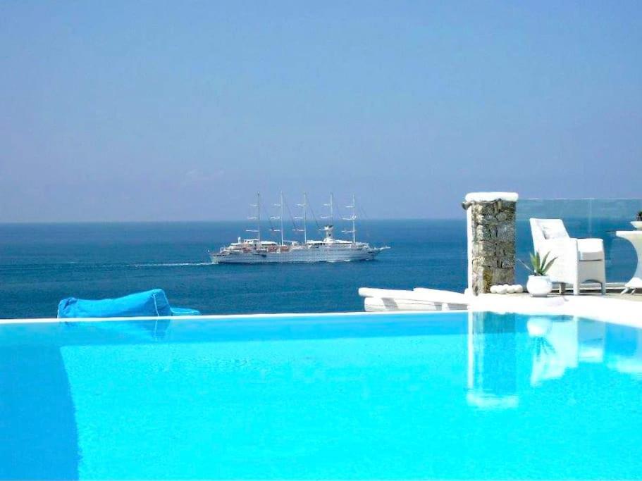 Mykonos Sea View Luxury Villa By Calypso Sunset Villas Mykonos Town Luaran gambar