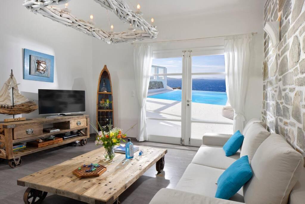 Mykonos Sea View Luxury Villa By Calypso Sunset Villas Mykonos Town Luaran gambar