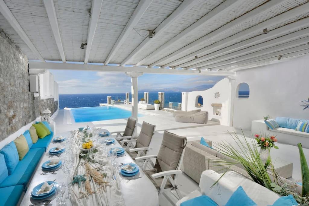 Mykonos Sea View Luxury Villa By Calypso Sunset Villas Mykonos Town Luaran gambar