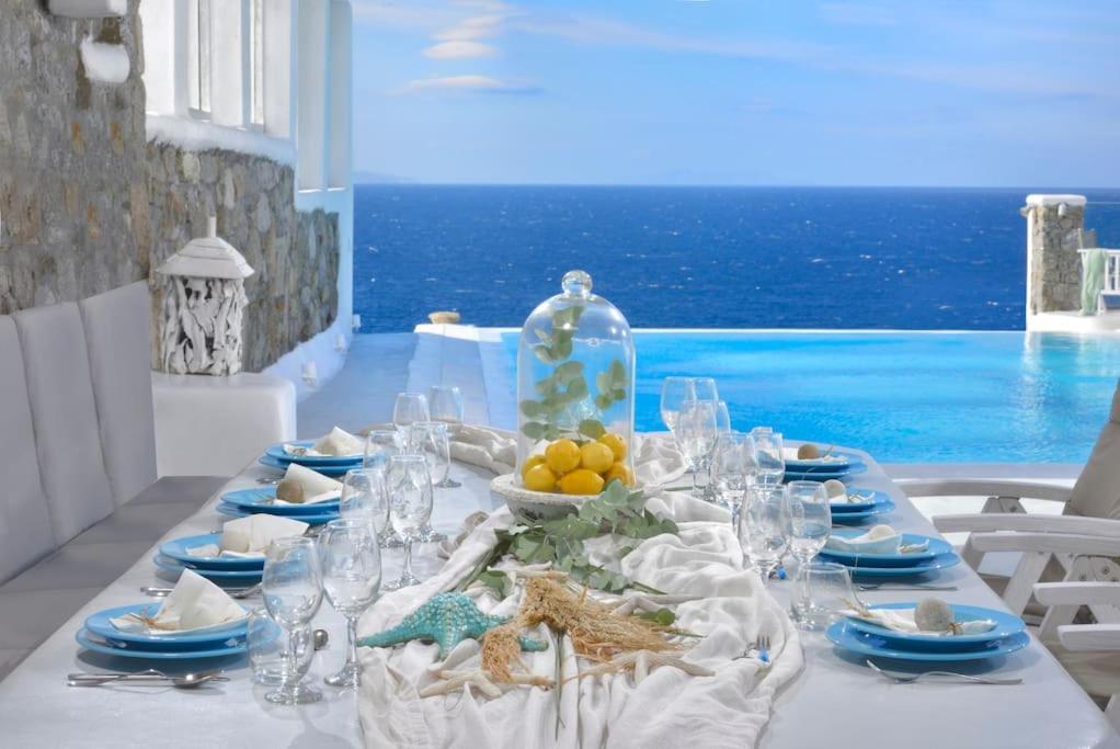 Mykonos Sea View Luxury Villa By Calypso Sunset Villas Mykonos Town Luaran gambar